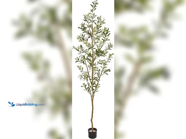 Lot 49-1632104 - Nearly Natural 6 ft Artificial Olive Tree, Faux Greenery with Lifelike Branches for Indoor Home Déco...