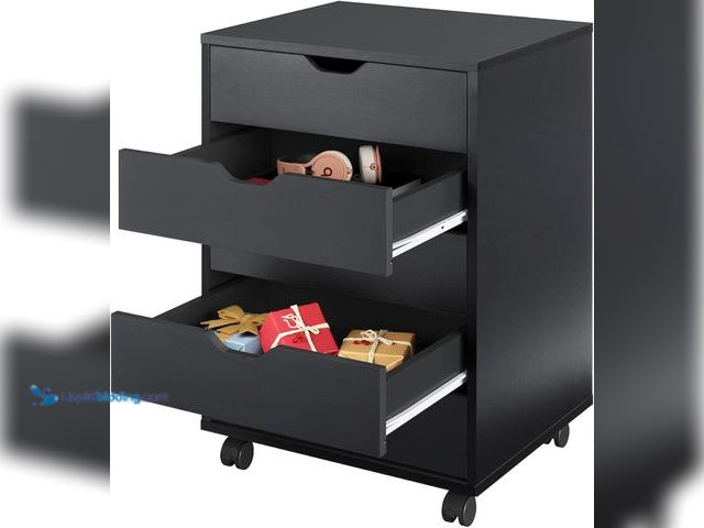 Lot 49-5410251 - DEVAISE 5-Drawer Chest, Wood Storage Dresser file Cabinet with Wheels, Mobile Dresser for Home Offic...