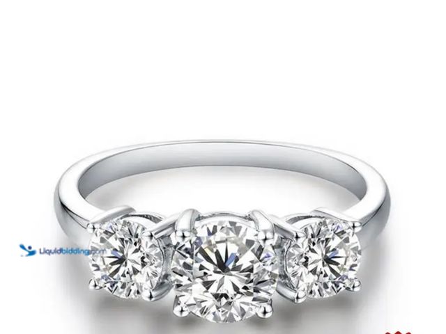 Lot 49-1817532 - A Sophisticated 2 Carat Moissanite Engagement Ring with a Timeless Minimalist Design - Crafted from ...