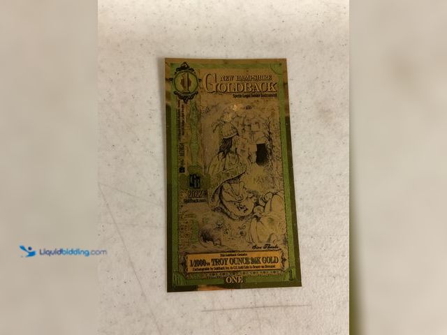 Lot 49-1810313 - RARE 2022 NEW HAMPSHIRE GOLDBACK 1/1000TH TROY OZ OF 24K GOLD #COINS1113