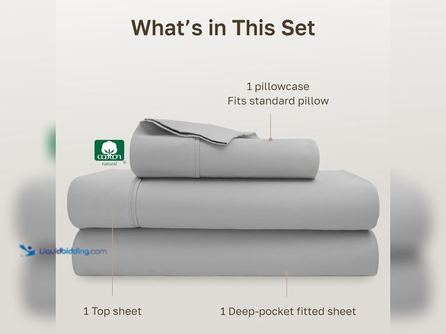 Lot 49-5539615 - California Design Den Soft 100% Cotton Sheets Twin XL Size Set, 400 Thread Count Good Housekeeping A...