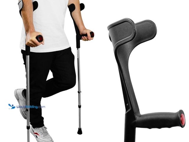 Lot 49-3463485 - PEPE Mobility - Forearm Crutches for Adults (x2 Units, Open Cuff), Adjustable, Aluminum, Walking - M...