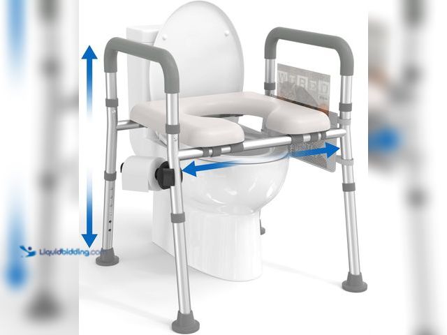 Lot 49-5445913 - HOMLAND Raised Toilet Seat with Handles, Toilet Seat Riser for Seniors with Adjustable Height & Widt...