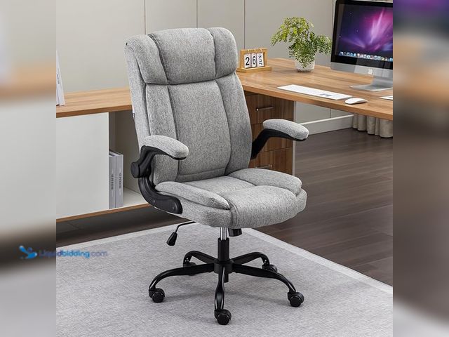 Lot 49-3480409 - LIYURUI Executive Office Chair with Flip-up Armrest, High Back Ergonomic Office Chair, Tilt Function...