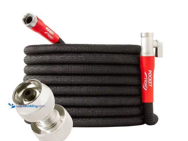 Lot 49-1515824 - Pocket Hose Silver Bullet 2.0 Expandable Garden Hose 3/4 in. x 100 ft. with Turbo Shot Nozzle, Model...
