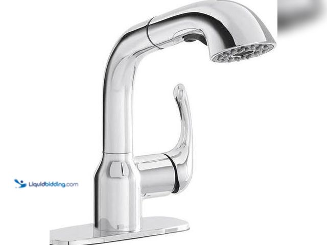 Lot 49-5551861 - Glacier Bay Dunning 1 Handle Laundry Faucet with Pull Out Spray Chrome, Unused with attachments and ...