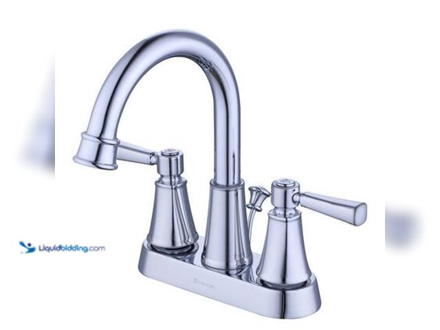 Lot 49-5549790 - Glacier Bay Melina 4 in. Centerset Double Handle High-Arc Bathroom Faucet in Chrome. Model # HD67513...