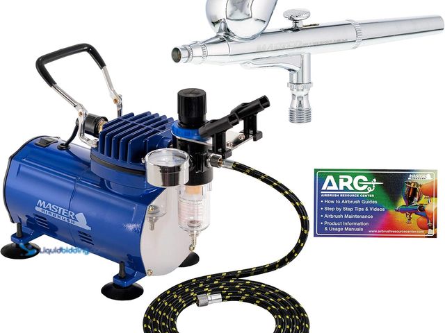 Lot 49-5487385 - Master Airbrush Multi-Purpose Gravity Feed Air Brush Kit with Air Compressor - Model G22 Gravity Fee...