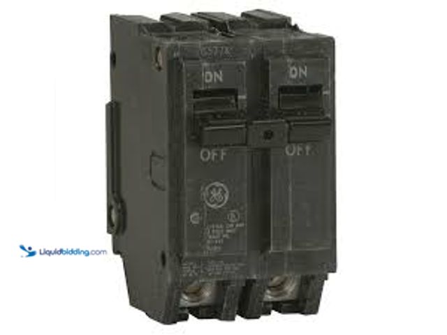 Lot 49-5415538 - Qty. 5. GE Q-Line 60 Amp 2 in. Double-Pole Circuit Breaker. Model # THQL2160. Slightly used.