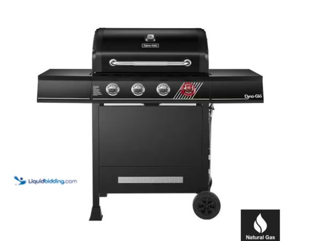Lot 49-1527328 - Dyna-Glo 4-Burner Natural Gas Grill in Matte Black with TriVantage Multi-Functional Cooking System, ...