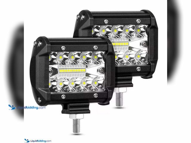 Lot 49-5388260 - Lot of 2 Auto LED Flood Light - 4" 18W Rectangular - NEW - Easy to install and perfect for trucks, J...