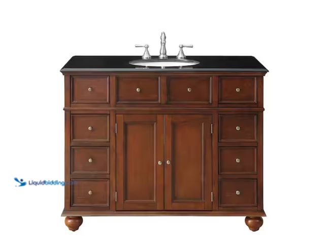 Lot 49-1567041 - Home Decorators Collection Hampton Harbor 44 in. W x 23 in. D x 35 in. H Single Sink Freestanding Ba...