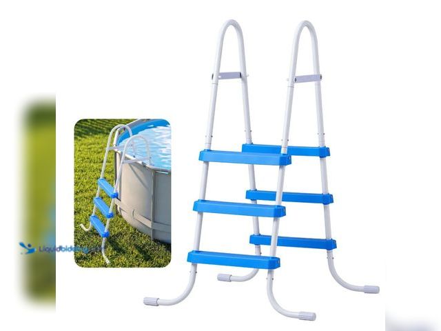 Lot 49-2025058 - VEVOR Above Ground Pool Ladder, 3-Step Steel A-Frame Swimming Pool Stairs for 36 in High Wall, 300 l...