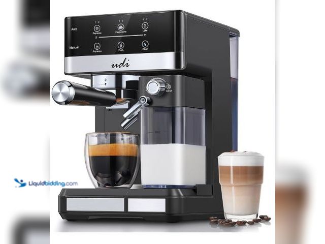 Lot 49-5436395 - UDI Espresso Machine, 20 Bar Cappuccino & Latte Coffee Maker with Automatic Milk Frother, Auto or Ma...