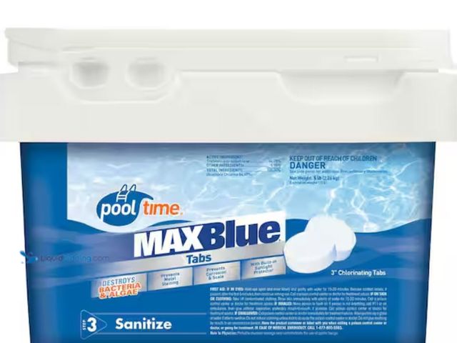 Lot 49-1631346 - Pool Time Chlorinating MAXBlue 5 lbs. 3 in. Tablets, Model # 22838PTM, New.   Ref#BIN0625