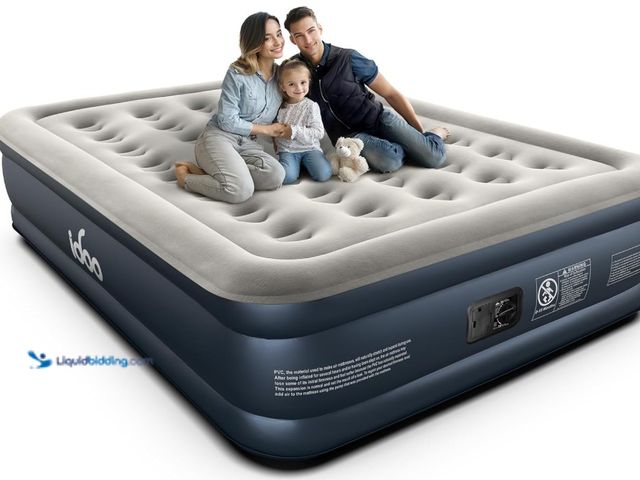 Lot 49-1516432 - iDOO Queen Air Mattress with Built in Pump, 18 Raised Comfort Blow up Mattress, Upgraded Four Chambe...