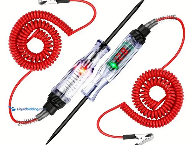 Lot 49-1816640 - New Electric Powered 2pcs Car Circuit Tester Light, 6V-12V-24V DC Spring Cable Circuit Tester