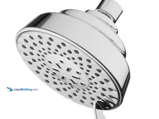 Lot 49-1547889 - (3) Glacier Bay 5-Spray patterns 5 in. Single Wall Mount Fixed Shower Head in Chrome, Model # 3073-0...