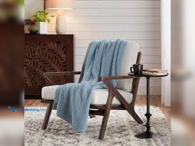 Lot 49-5476749 - StyleWell Jana Washed Denim Knit Throw Blanket. Model # 23HJ2333-1. Unused.