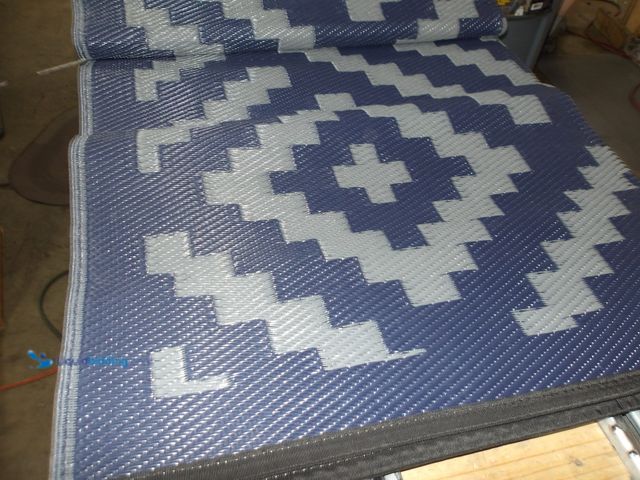 Lot 49-1513993 - 169X88.5", Outdoor Area Rug, Camping, Beach, Blue and Grey, Unused   Ref#4G-0723