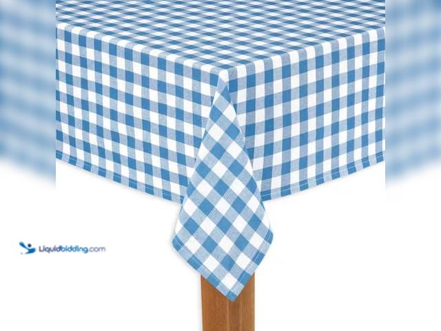 Lot 49-2000987 - Lot of (2) Lintex Buffalo Check 60 in. x 84 in. Navy 100% Cotton Table Cloth for Any Table, Model # ...