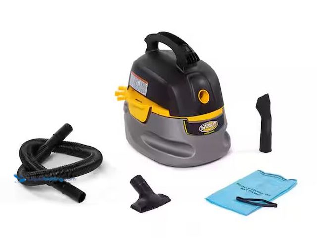 Lot 49-1548045 - Stinger 2.5 Gal. 1.75 Peak HP Small Shop Vacuum Wet Dry Vac with Filter Bag, Hose, Utility and Car N...