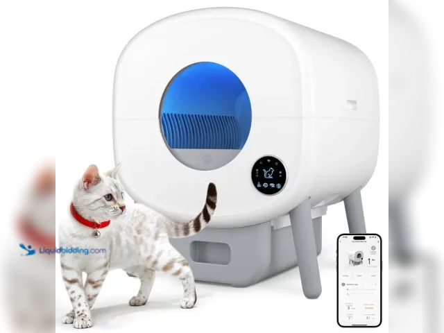 Lot 49-1556384 - Cumrige Smart Self-Cleaning Litter Box | 95L Extra-Large Automatic Cat Litter Box Model #M2, Slightl...