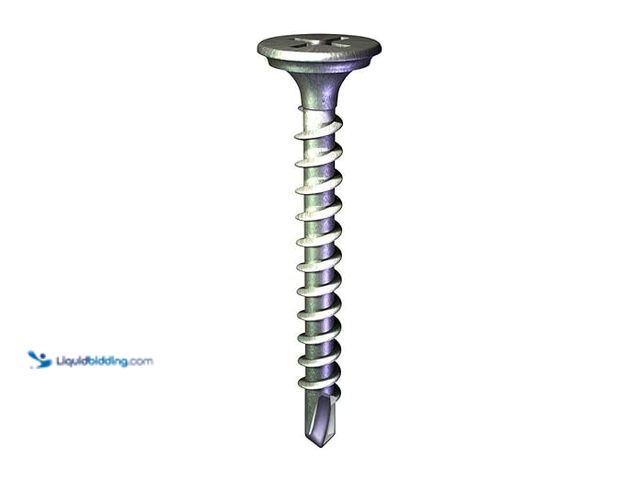 Lot 49-5446788 - Item is unused. PK of 4. Grabber Philips Bugle Head Drywall Screws #6 1-1/4 1LB X14SZ