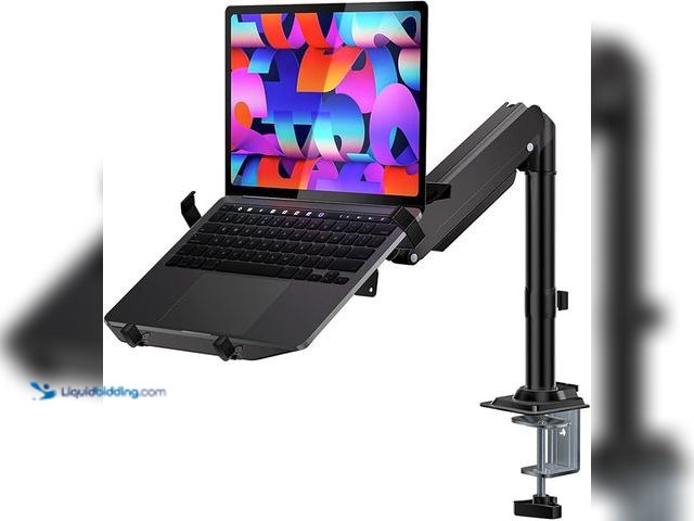Lot 49-5433869 - WALI Laptop Tray Desk Mount, Laptop Arm Mount Fits 10-15.6 Inch Notebook, 2-in-1 Gas Spring Monitor ...