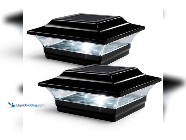 Lot 49-5554273 - CLASSY CAPS 5 in. x 5 in. Outdoor Black Cast Aluminum LED Solar Post Cap (2-Pack) Model # SL214B New...