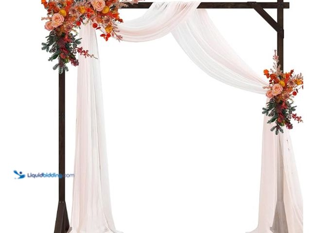 Lot 49-1547499 - Fomcet 7.2FT Wooden Wedding Arch Stand Square Wood Arch Wedding Arbor for Ceremony Party Proposal Sc...
