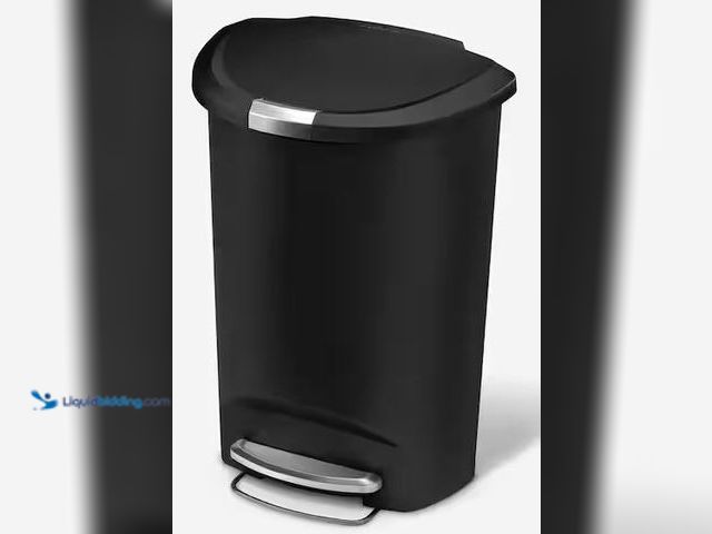 Lot 49-5486291 - simplehuman
13 Gallon Semi-Round Step Kitchen Trash Can, Black Plastic with Soft-Close Locking Lid ...