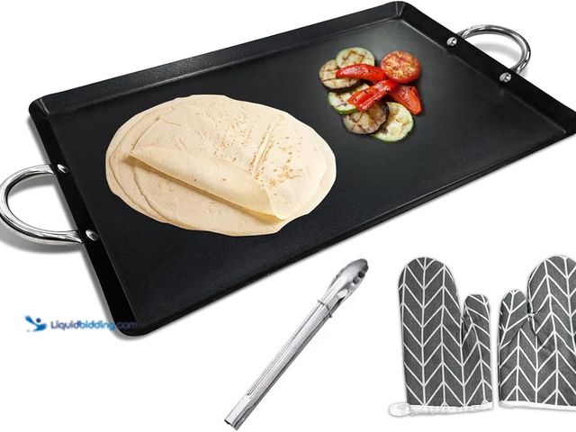 Lot 49-5449223 - LetFeng 26” Double Burner Griddle Nonstick Double Burner Stainless Steels Stove Top Flat Griddle Coa...