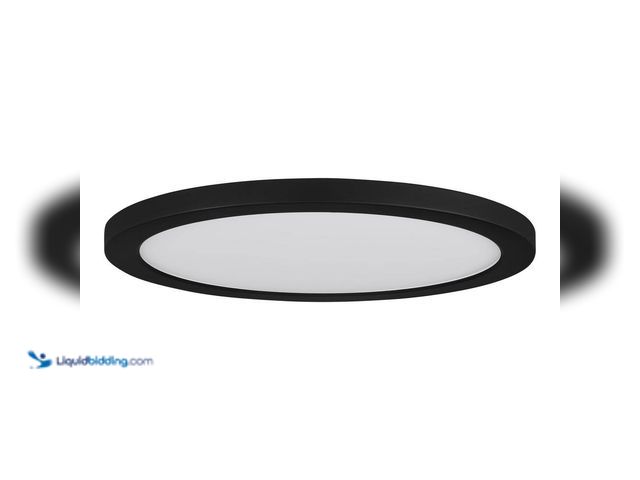 Lot 49-5412960 - Commercial Electric
15 in. Matte Black New Ultra-Low Profile Integrated LED Flush Mount 5CCT (2-Pac...