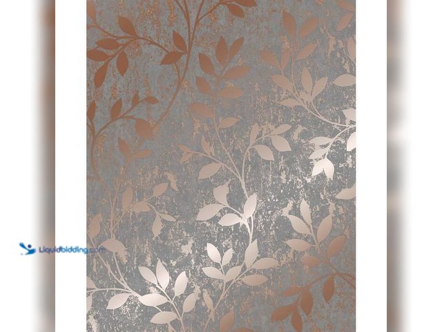 Lot 49-2024481 - Super Fresco Milan Trail Rose Gold and Grey Wallpaper. Model # 106402. MSRP $60. New.   Ref#PA0925