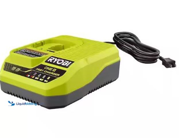Lot 49-1625532 - RYOBI ONE+ 18V Fast Charger, Model # PCG004, Slightly used, Powers on. (NOTE: No box.)