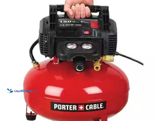 Lot 49-1570112 - COMBO KIT Porter-Cable 6 Gal. 150 PSI Portable Electric Air Compressor with 16-Gauge and 18-Gauge Na...