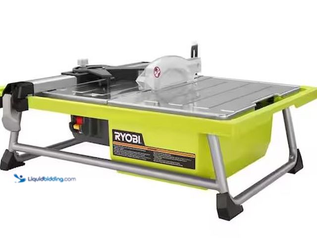 Lot 49-3472122 - RYOBI 4.8 -Amps 7 in. Blade Corded Tabletop Wet Tile Saw Model # WS722, Slightly Used  Ref#SB1029