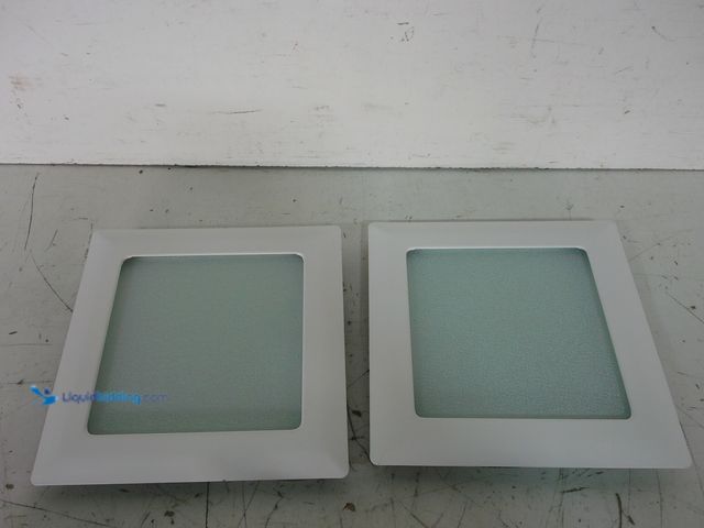 Lot 49-3616927 - Set of (2) Halo 9 in. White Recessed Ceiling Light Square Trim with Glass Albalite Lens - Unused SKU...