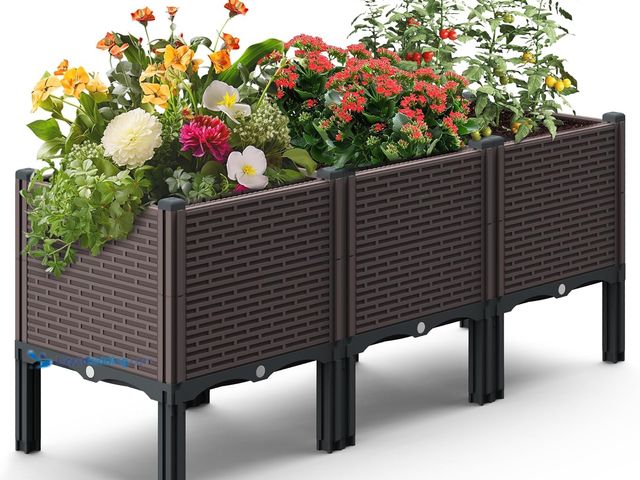 Lot 49-5414218 - Dizaigogo 47x15x19in Raised Garden Beds Outdoor, Polypropylene Elevated Planter Boxes Outdoor for Ve...