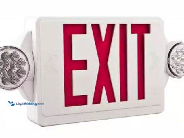 Lot 49-3523425 - Lithonia Lighting Contractor Select LHQM Series 120/277-Volt Integrated LED White and Red Exit Emerg...