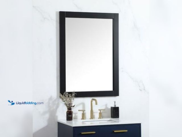 Lot 49-3464198 - Aqua 36 X 27 inch Black Vanity Mirror, Model #VM22736BK, Unused.  Ref#HDPA0717