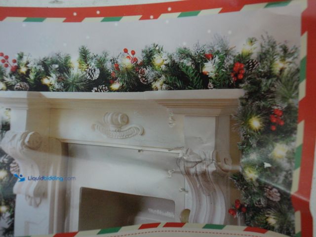 Lot 49-1575717 - 9ft. Christmas Garland with Red Accents, Unused, Unable to test  Ref#CRS0209