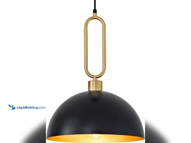 Lot 49-5463296 - 11.81in Dome Pendant Light for Kitchen Island Black Gold Chandelier Lights Fixture Modern Farmhouse ...