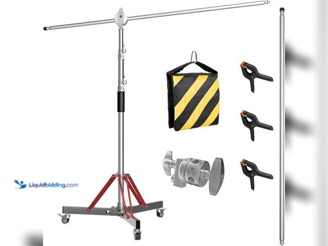 Lot 49-5553628 - LOMTAP C Stand with Boom Arm, Stainless Steel Photography Heavy Duty Light Stand, 10ft/3m Adjustable...