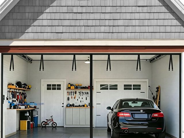 Lot 49-5553105 - FEGO Garage Door Screen 16x7FT, Magnetic Screen Door with Retractable Fiberglass Mesh and Heavy Duty...