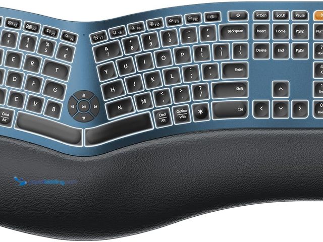 Lot 49-5463508 - ProtoArc Backlit Bluetooth Ergonomic Keyboard, EK01 Plus Full Size Wireless Split Keyboard with Dual...