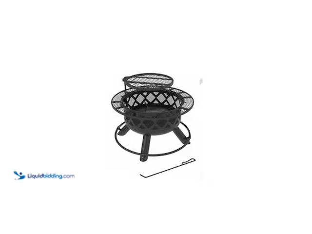 Lot 49-5552884 - Ranch Fire Pit With Side Tables & Grill Top, 24-In. Mfr #
SRFP9624. Unused with attachments and har...