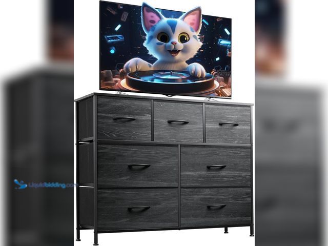 Lot 49-5453156 - WLIVE 7 Drawer Dresser TV Stand, Entertainment Center, Media Console Table with Metal Frame and Wood...