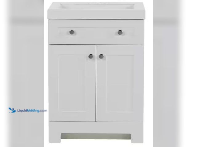 Lot 49-5486711 - Glacier Bay
Everdean 25 in. Single Sink White Bath Vanity with White Cultured Marble Top (Assembled...